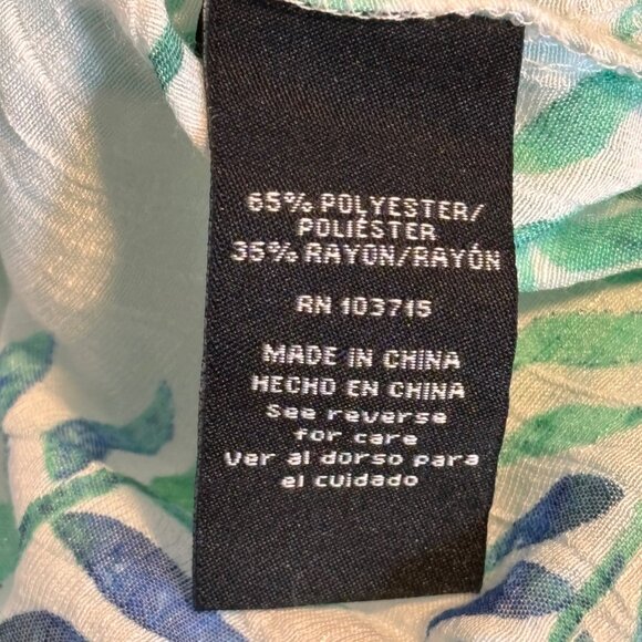 Zac & Rachel Women’s Flamingo Print Button-Up Shirt Size M Green/Pink Tropical - Picture 8 of 8